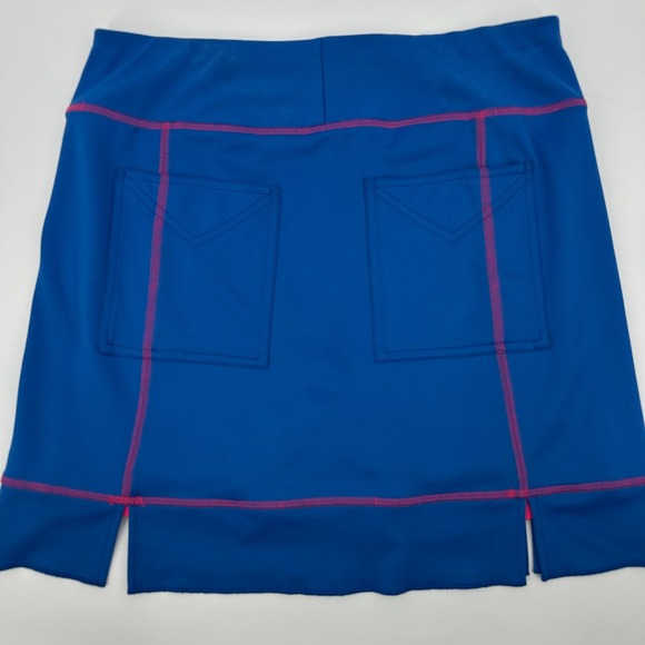 Jofit Women's Blue Pink Trim Golf Tennis Athletic Skort with Pockets - Picture 6 of 9